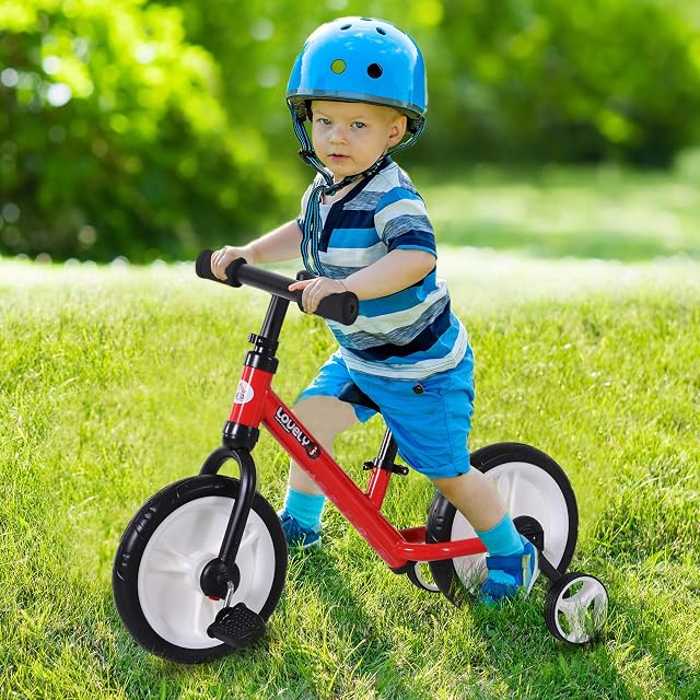 Foto 2 de 8 de HOMCOM Bicicleta de Equilibrio con Pedales Niños +24 Meses 25 kg Rojo