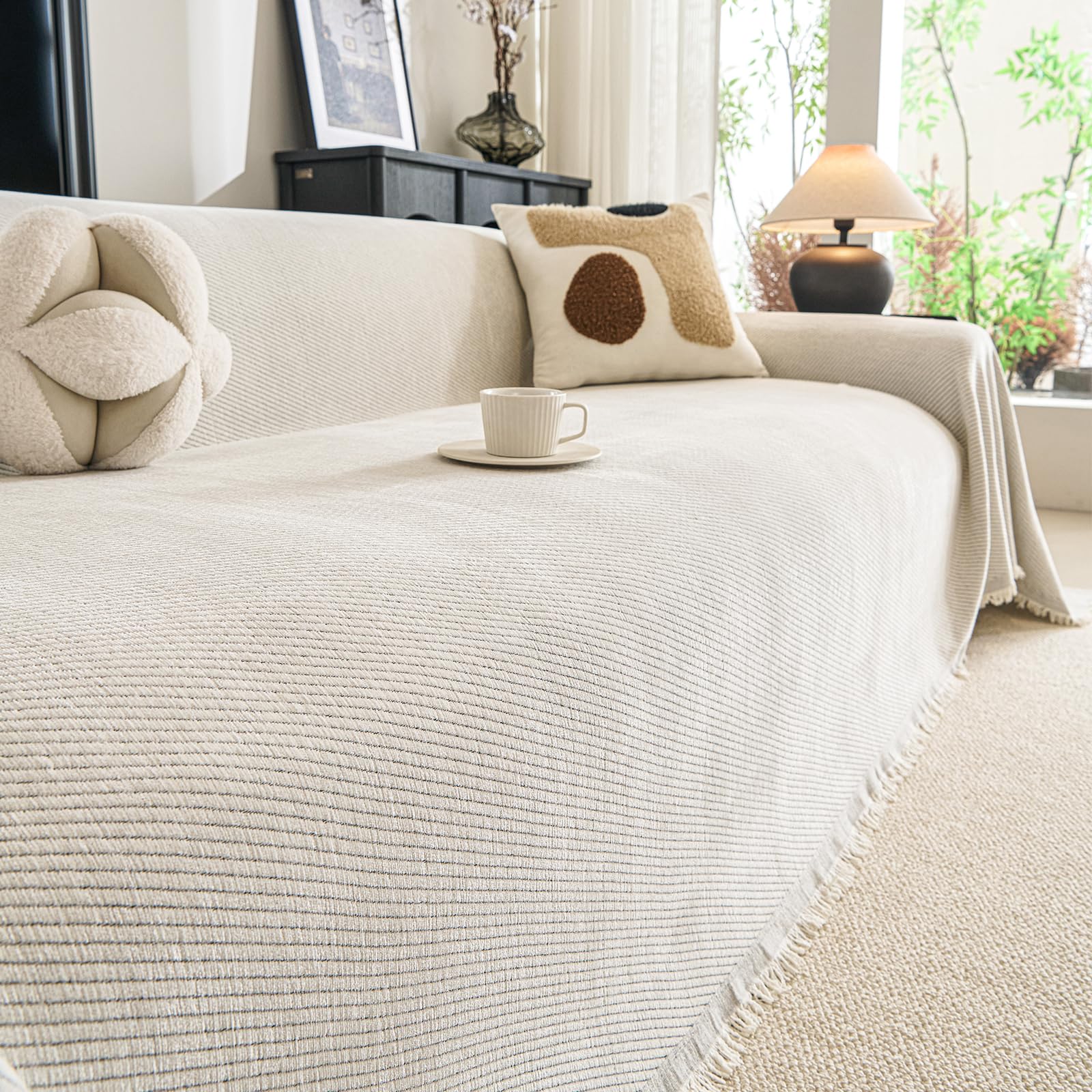 Couverture décorative réversible en chenille 180x380cm pour réchauffer vos soirées cocooning