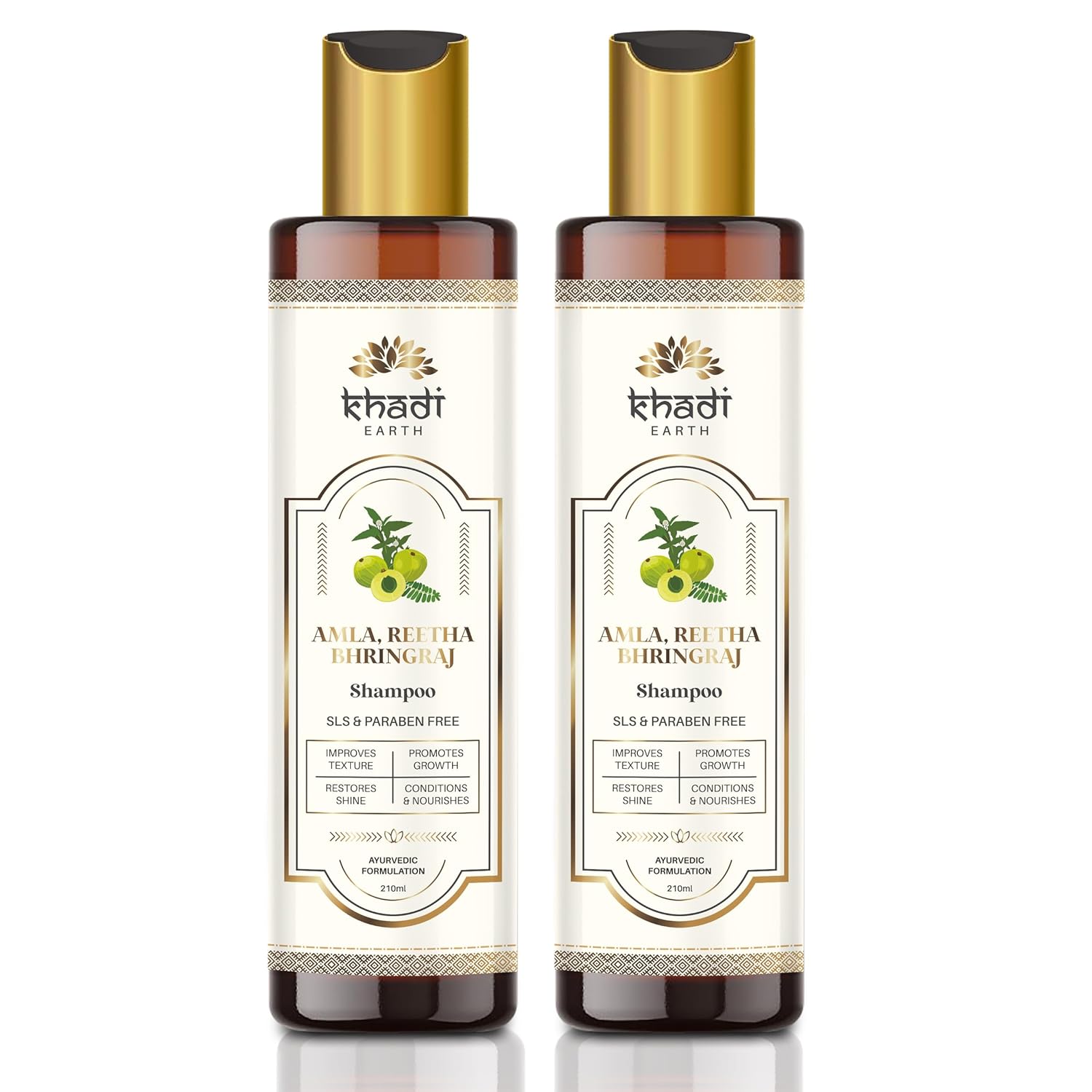 Buy Khadi Earth Amla, Reetha & Bhringraj Shampoo for Intense Hair