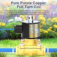 Vista 4 de TAILONZ PNEUMATIC Válvula electromagnética eléctrica de latón de 1 pulgada NPT DC12V 2W-250-25 agua normalmente cerrada, aire, diesel