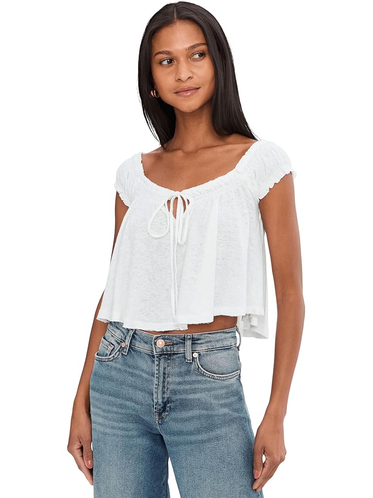 White Free People We The Free Dahlia Tee