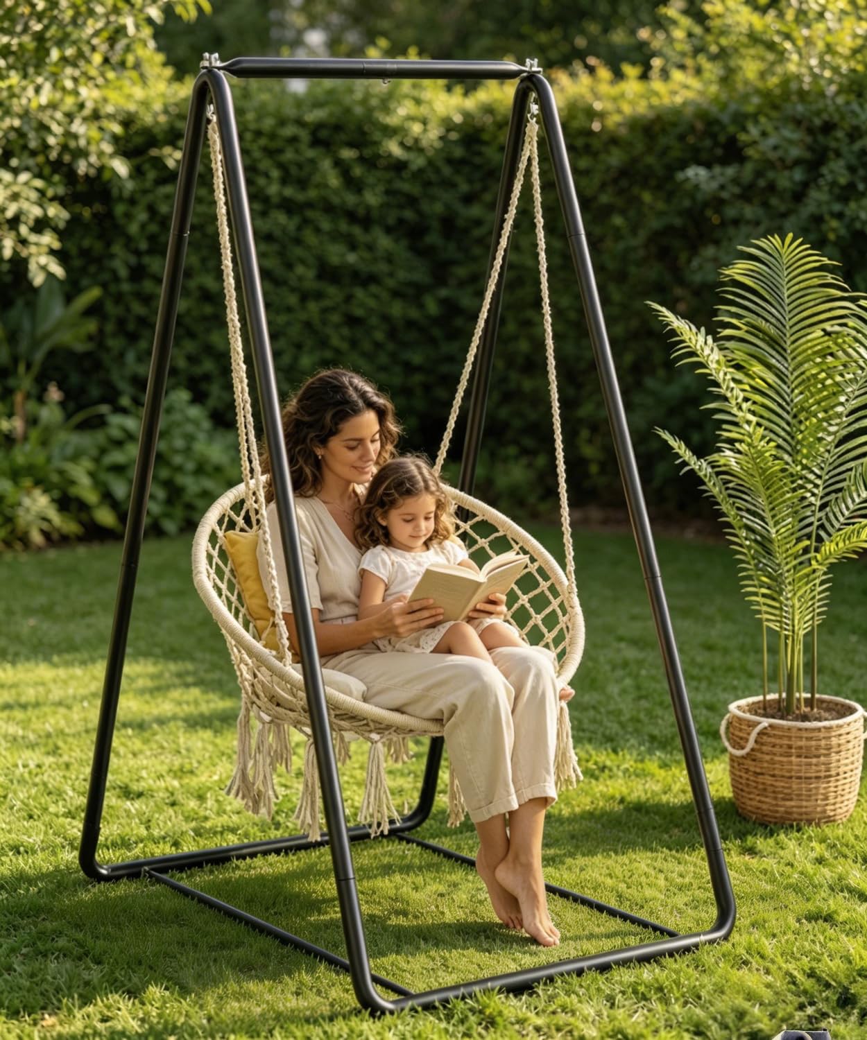 Supporto per poltrona sospesa, telaio pesante supporto altalena telaio A, struttura a dondolo singola per yoga amaca bambino veranda altalena, forte capacità di carico anti-deformazione sedia