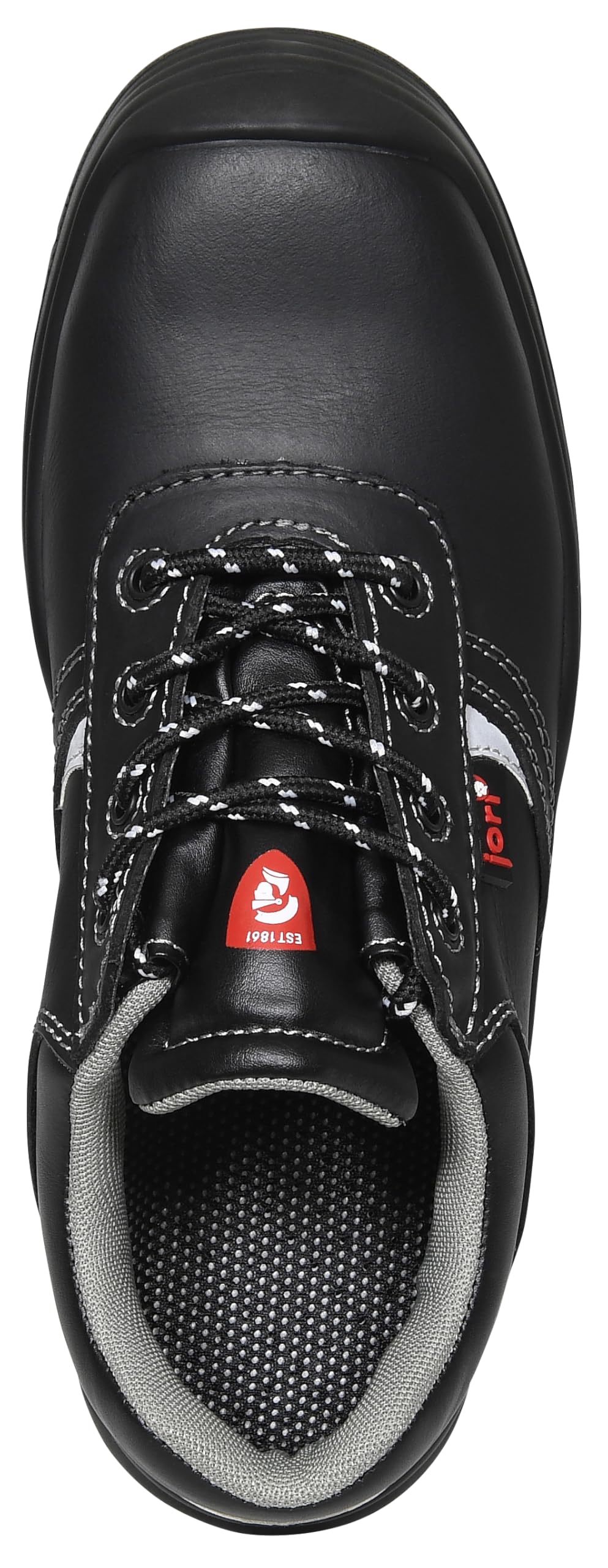 JORI 12111 Basic Compo Low S3 Herren und Damen Arbeits & Sicherheitsschuhe, Leder Sicherheitsschuhe S3, SRC, Schnürung, Kunststoffkappe, Metallfreier Durchstrittsschutz Schwarz (Schwrz), EU 42