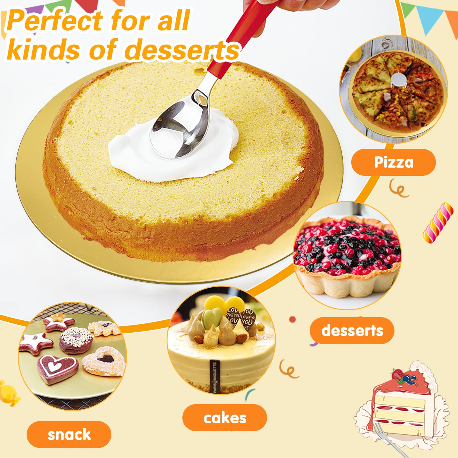 Runde Kuchenplatten mit Blattmuster, 3 weiße Tortenunterlagen, 30,5 x Runde Kuchenplatten mit Blattmuster, 3 weiße Tortenunterlagen, 30,5 x