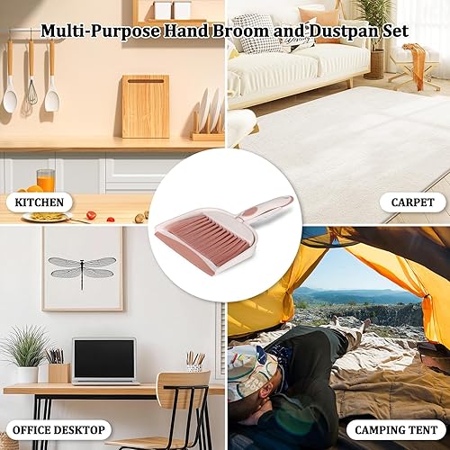 Miniatura 3 de Juego de recogedor y escoba, mini cacerola pequeña de mano con cepillo de limpieza, combo para escritorio del hogar, sofá, cuidado del hogar de