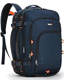 Travel Backpack&comma; TSA Friendly Flight Approved Carry-on Luggage Water-resistant Business Rucksack&comma; Durable Large Computer Bag Daypack Fits 15&period;6 Inch Laptop&comma; 35-45L Expandable - Navy