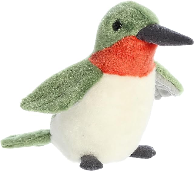 Aurora® Adorable Mini Flopsie™ Ruby-Throated Hummingbird Stuffed Animal - Playful Ease - Timeless Companions - Green 8 Inches