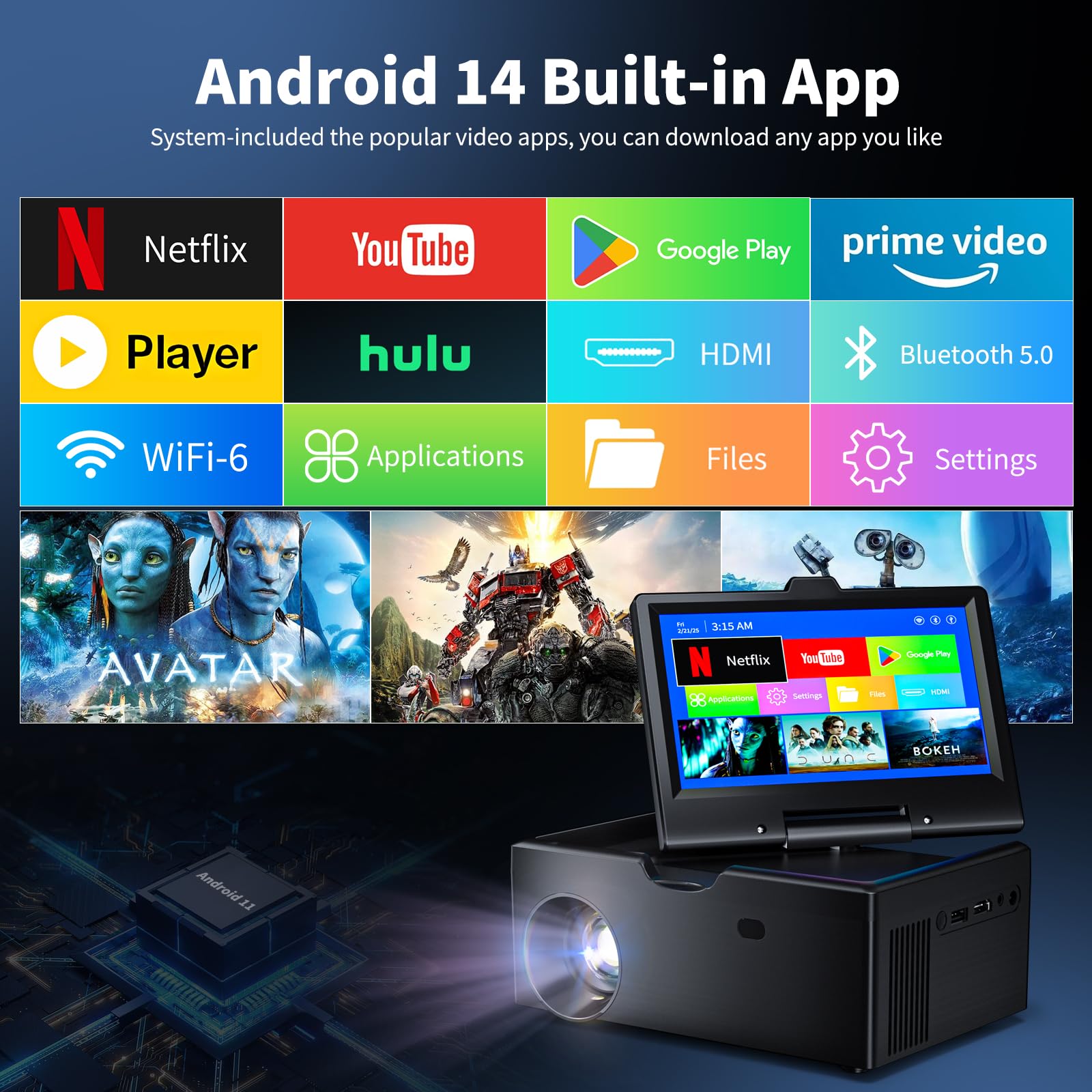 Small Smart TV，Mini TV with 7-inch Touchscreen,Built in Apps