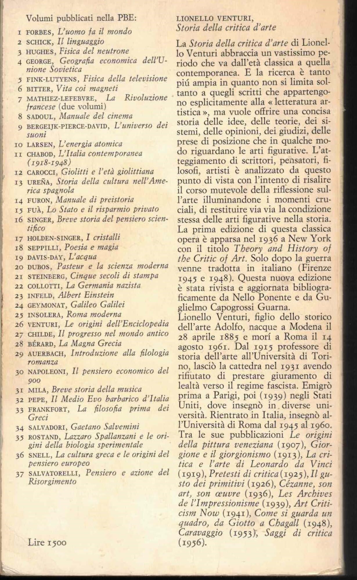 Storia della critica d'arte