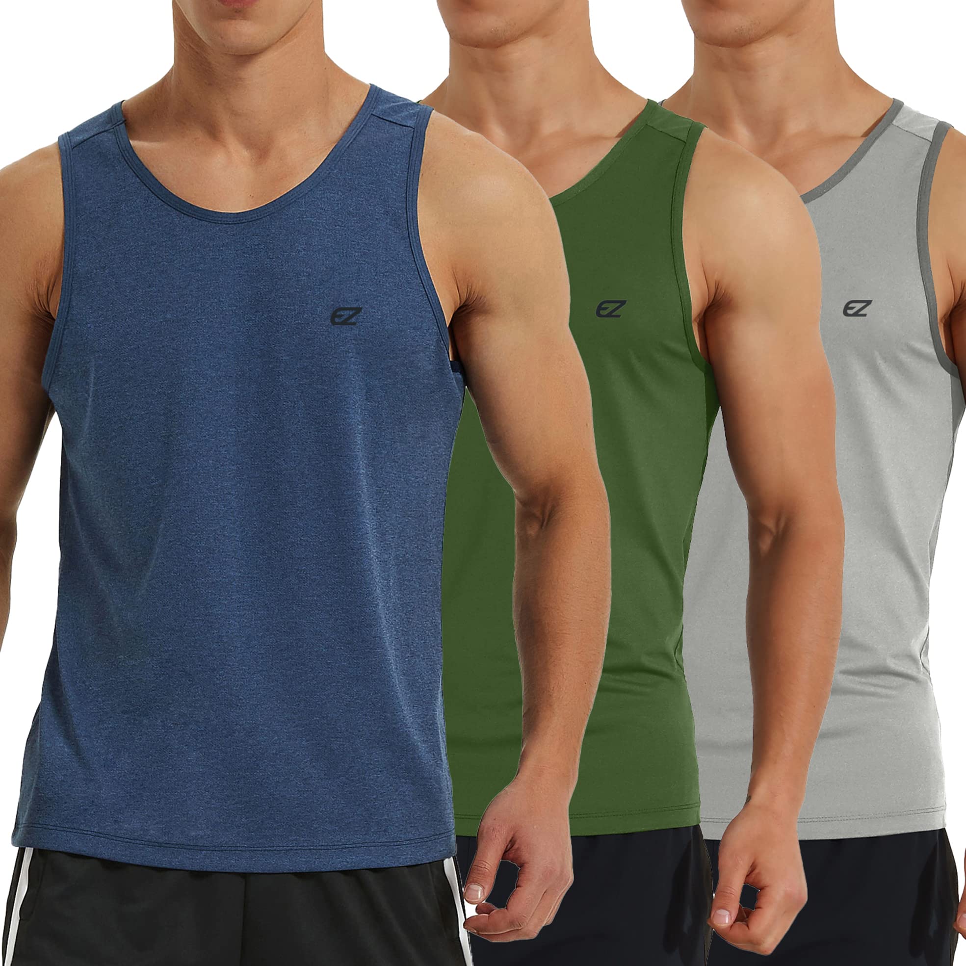 EZRUN Men's Quick Dry Workout Tank Top UPF 50+ Sweat-Wicking Gym Shirt