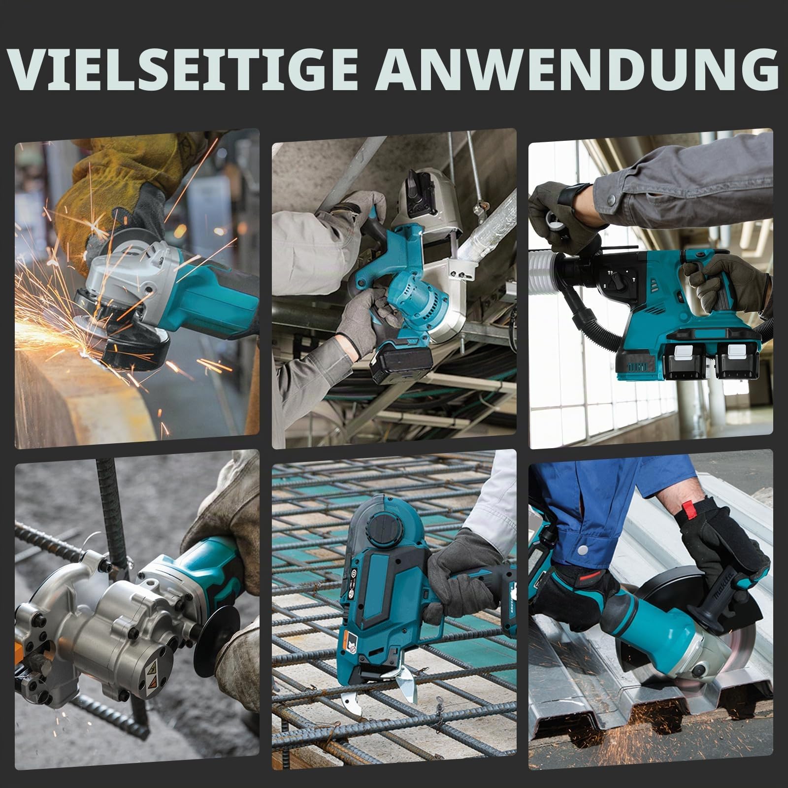 4X10.0Ah/10000mAh Ersatzakku für Makita Akku + Doppel-Ladegerät DC18RD BL1860B BL1850B BL1850 BL1860 BL1845 BL1830 BL1815 LXT-400 mit LED-Anzeige