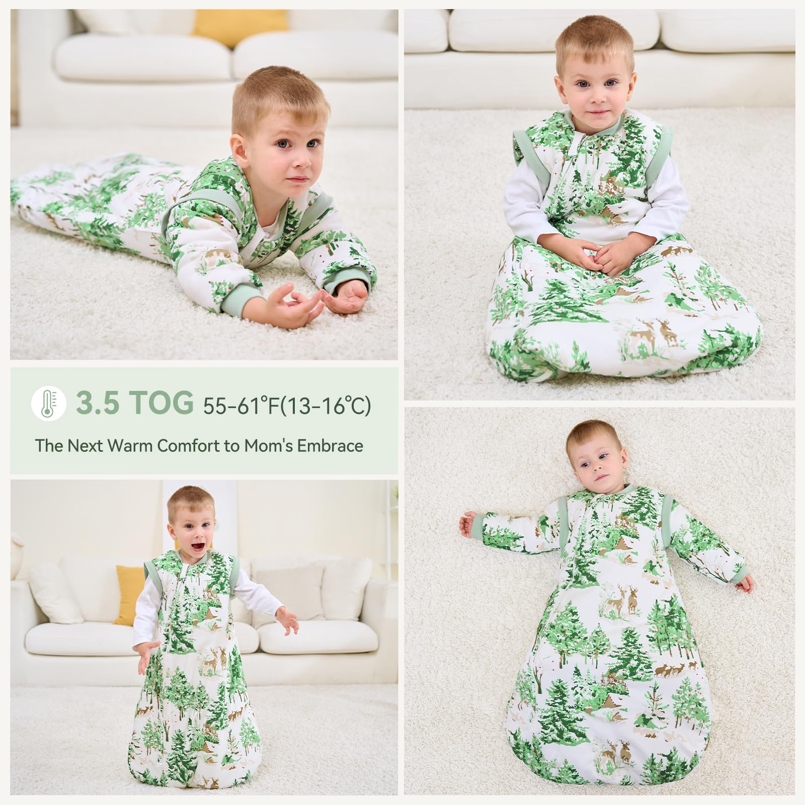 Unnivoll Sac de couchage bébé hiver 3,5 Tog