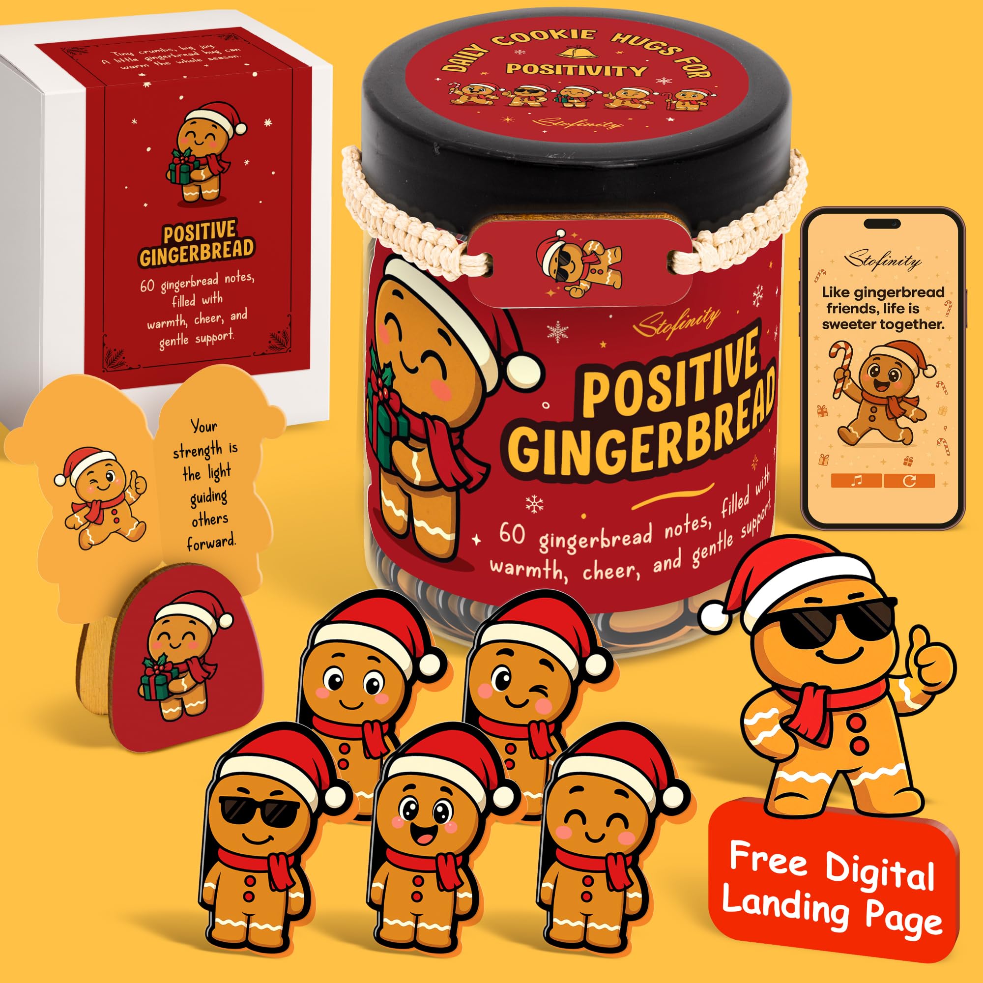 Positive Gingerbread Cards Jar — original gift idea