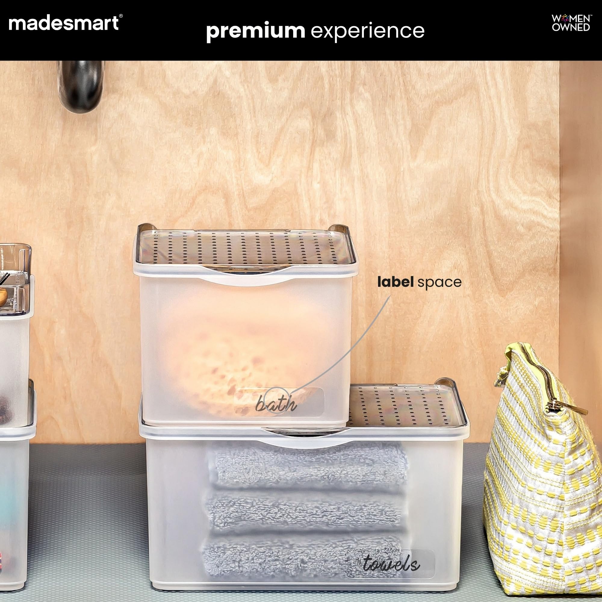madesmart Frosted Lid Bin - Blue -2 madesmart Frosted Lid Bin - Blue -2