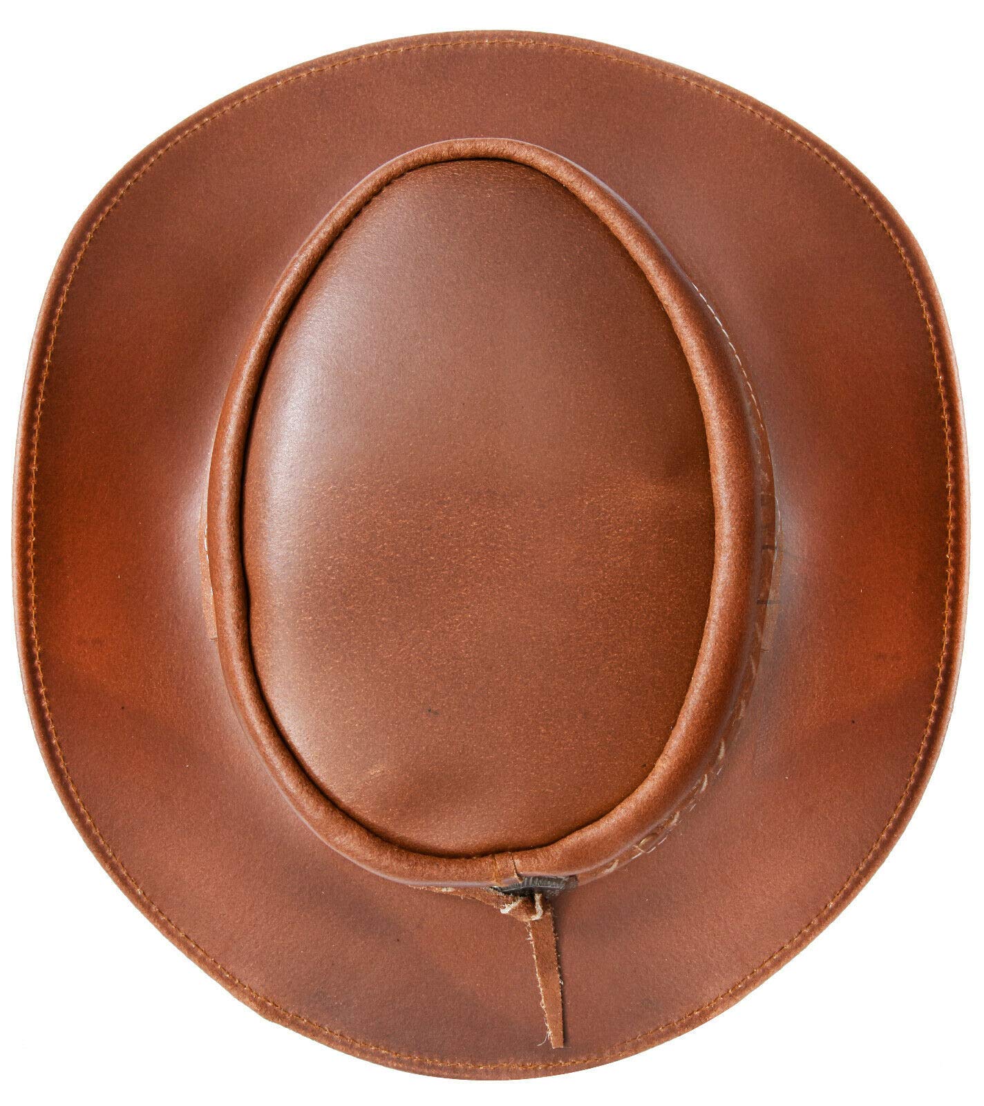 Infinity Leather Sombrero Australiano de Estilo Unisex Vaquero Outback Bronceado Cuero de Ante Bush