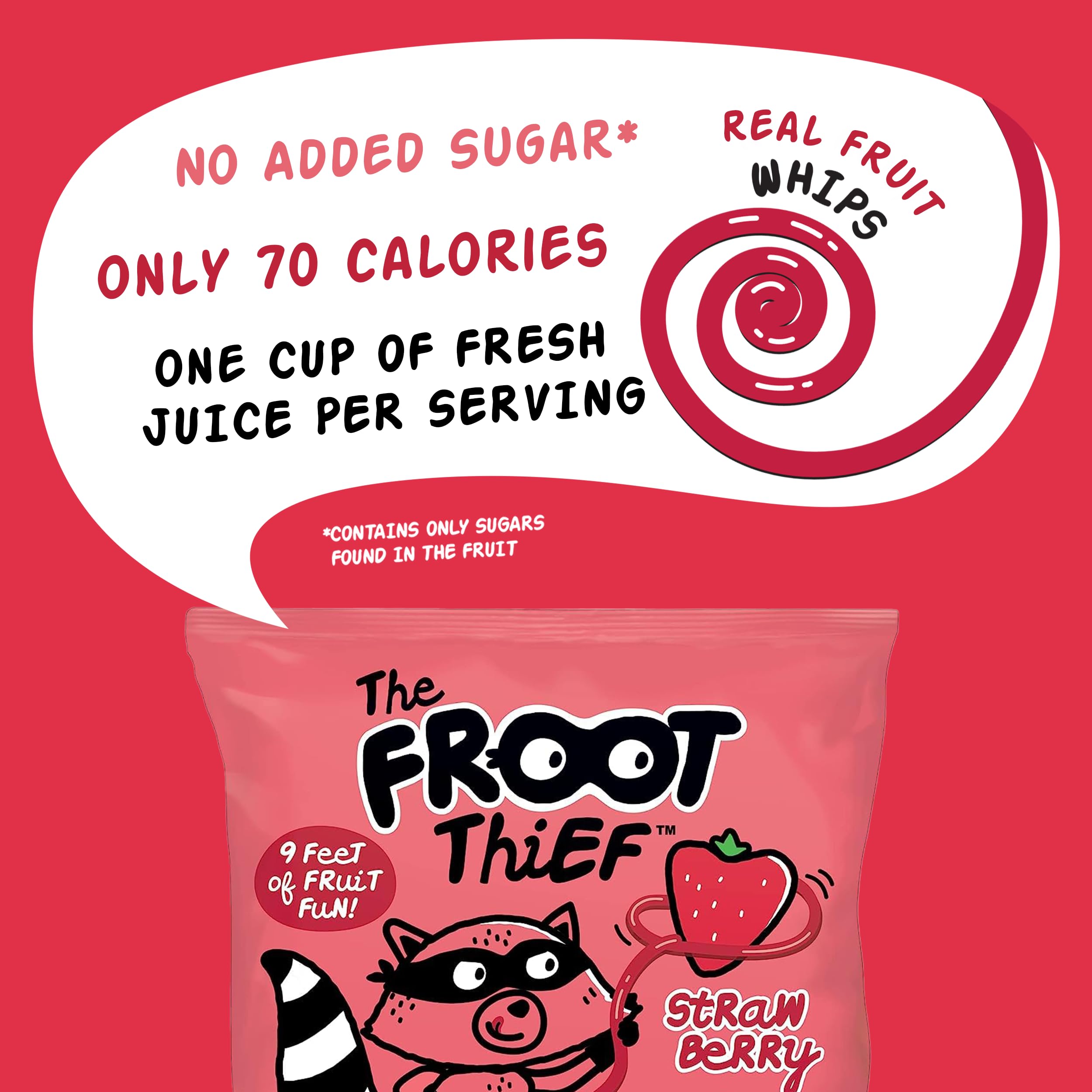 The FROOT Thief Real Fruit Snack Whips, Strawberry, Nut Free, Perfect for School Lunches and Snacks, Individual Bags Kids Snacks, 5 Pack thumbnail 3