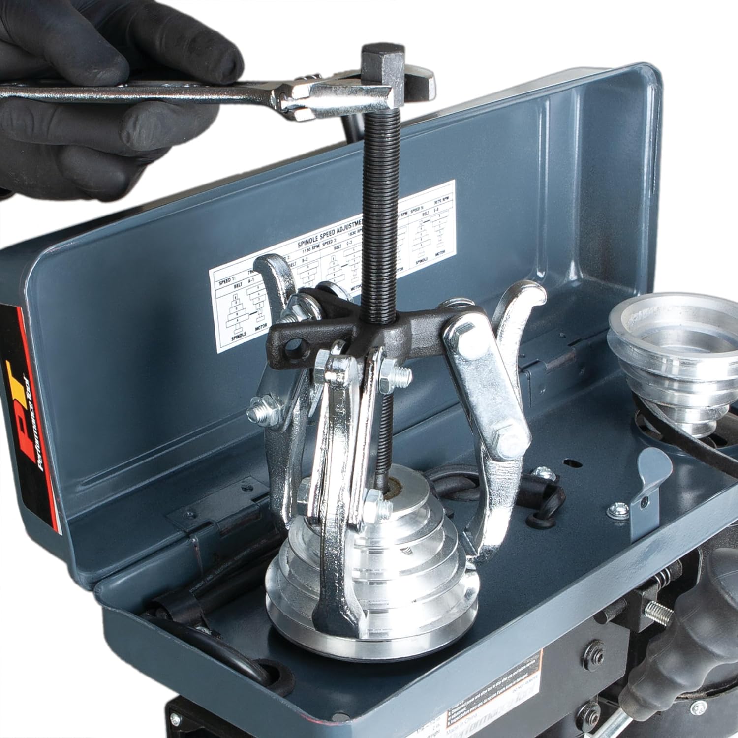 Performance Tool W138P 8-Inch 3-Jaw Gear Puller with Reversible Design for Vehicle Maintenance and Repair, Drop-Forged Steel, Chrome Plating