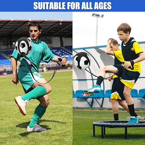 Miniatura 7 de TOBWOLF 2 unidades de entrenamiento de fútbol, red de entrenamiento de retorno de fútbol para pelota de tamaño 3, 4, 5, manos libres, ayuda de