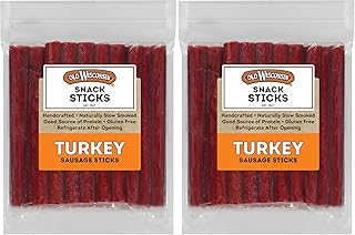 Old Wisconsin Turkey Sausage Snack Sticks, Naturally Smoked, Ready to Eat, High Protein, Low Carb, Keto, Gluten Free, 28 Ounce Resealable Package (Pack of 2)