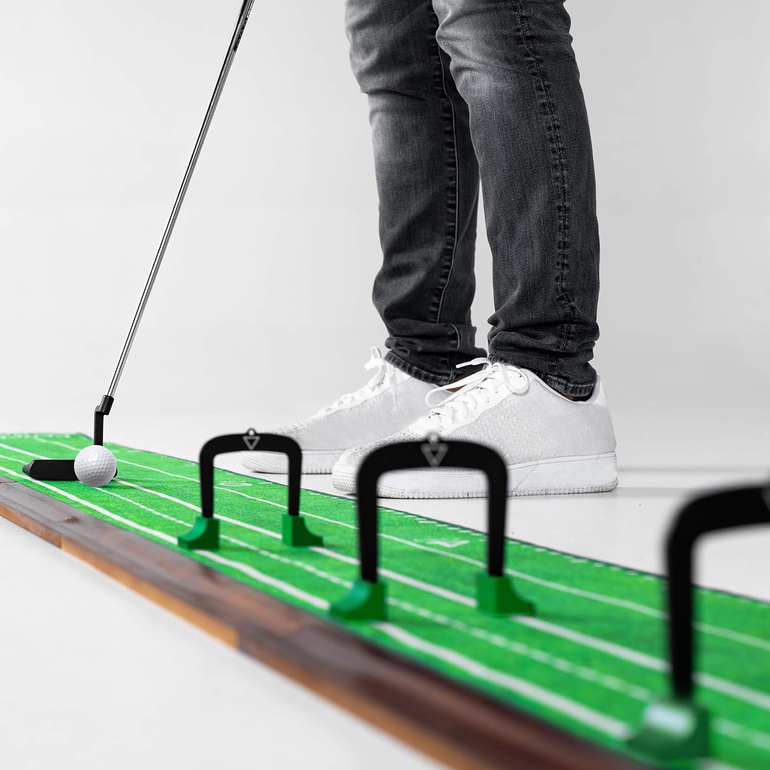 Perfect Practice Putting Gates 3-Pack - Golf Putting Stroke Training Aid | Golf gifts for men and putting aid, three gate sizes for stroke accuracy, detachable legs and carrying case, indoor outdoor
