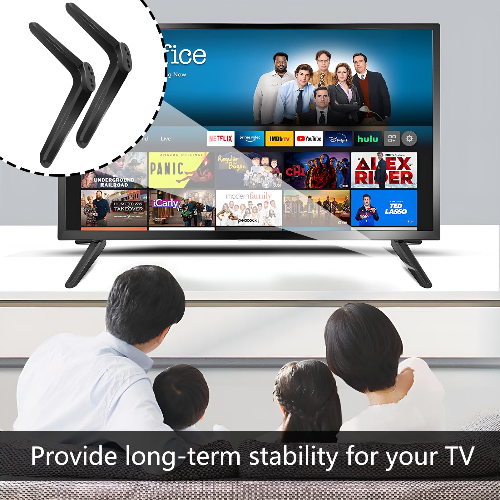 Pieds TV Universels CYIOU Pour 32 à 55 Pouces - Support Stable Et Antidérapant