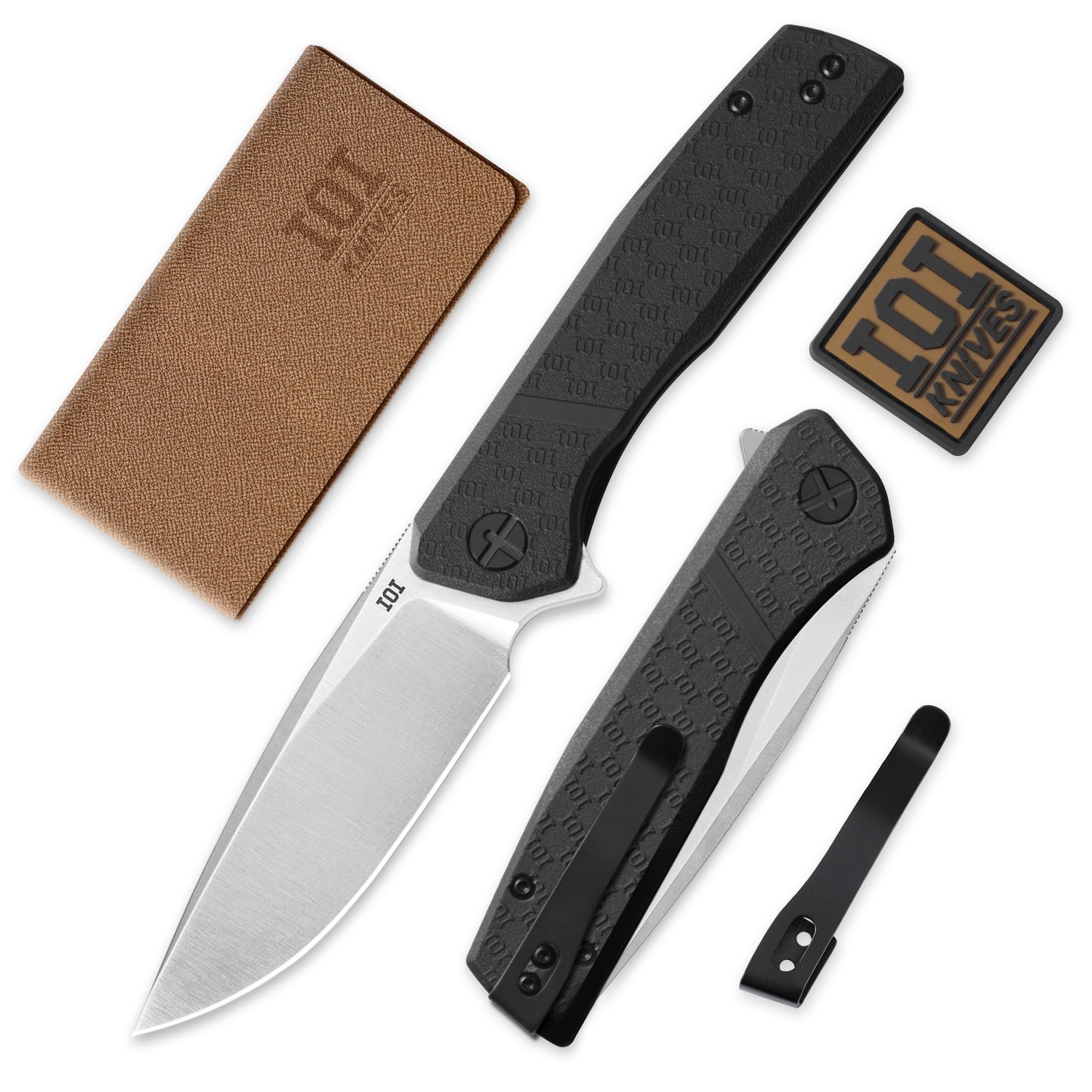 IOI Scout I20232 Folding Pocket Knife for Men – D2 Steel Satin Blade with 3.62