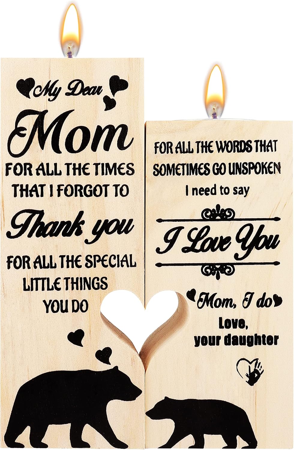 Valporia Gifts for Mom from Daughter Mom Birthday Gifts Valentines’ Day Gifts for Mom Birthday Gifts Candle Holder Bear Patterns