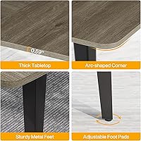 Vista 8 de Tribesigns 6FT Conference Table, 70.86L x 35.43W x 29.52H Inches Boat Shaped Meeting Table, Industrial Grey Seminar Table for Office Meeting