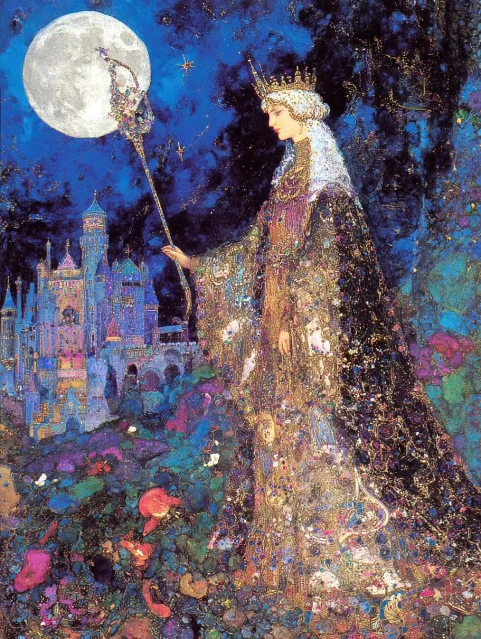 Henypt Cross Stitch Kits Fairy Tale Queen DIY Needlepoint Set for Beginners The Elderly with Accessories Home & Leisure/Gifts 14CT 50x70cm