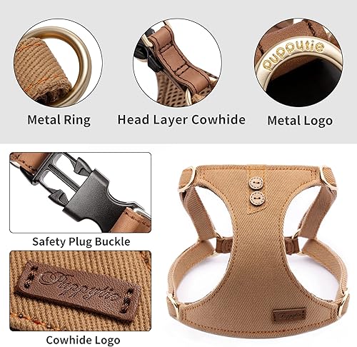Miniatura 5 de Puppytie Arnés para perro con correa multifuncional, chaleco para perro sin tirones, sin estrangulamiento, a prueba de escape, suave arnés