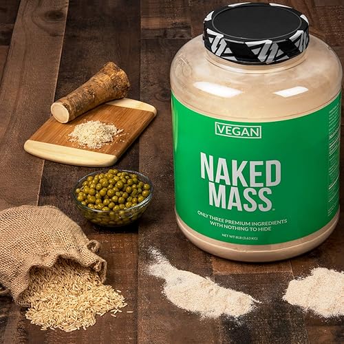 Miniatura 10 de NAKED Masa vegana de mantequilla de maní y chocolate, proteína en polvo natural para ganar peso, 8 libras a granel, sin OMG, sin gluten y sin soja.
