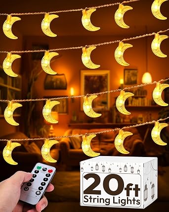 OLEEK Ramadan Lights Decorations 20 ft- Ramadan Decorations for Home 2026 - Ramadan Decoration Lights 40 LEDs- Ramadan Gifts for Kids - Ramadan Decor - Ramadan led Lights
