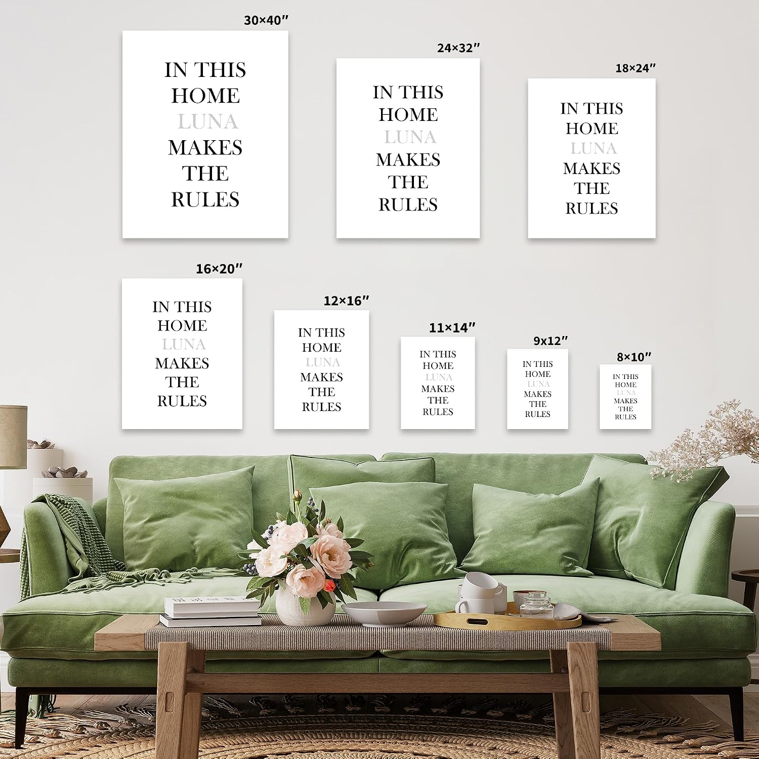 Poster Master Personalized In This Home Print, Customized Typography Poster and Canvas, Humorous Art, Gift for Family, Friends, Available in 8x10 to 30x40