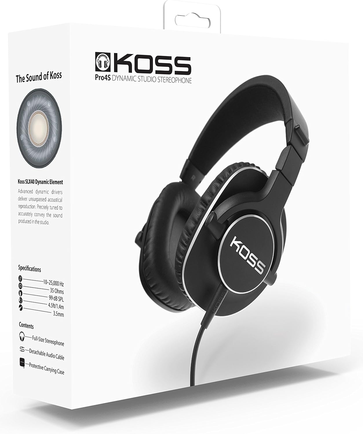 One-Day Sale: Up to 80% Off Koss Pro4S Full Size Studio Headphones, Black with Silver Trim
