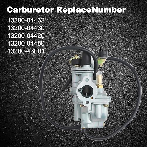 Miniatura 2 de Carburador LT50 y caja de filtro de aire y válvula de combustible Petcock con bujía para Suzuki ATV Quadmaster 50 LT-A50 2002-2005, ALT50 1983-1984,