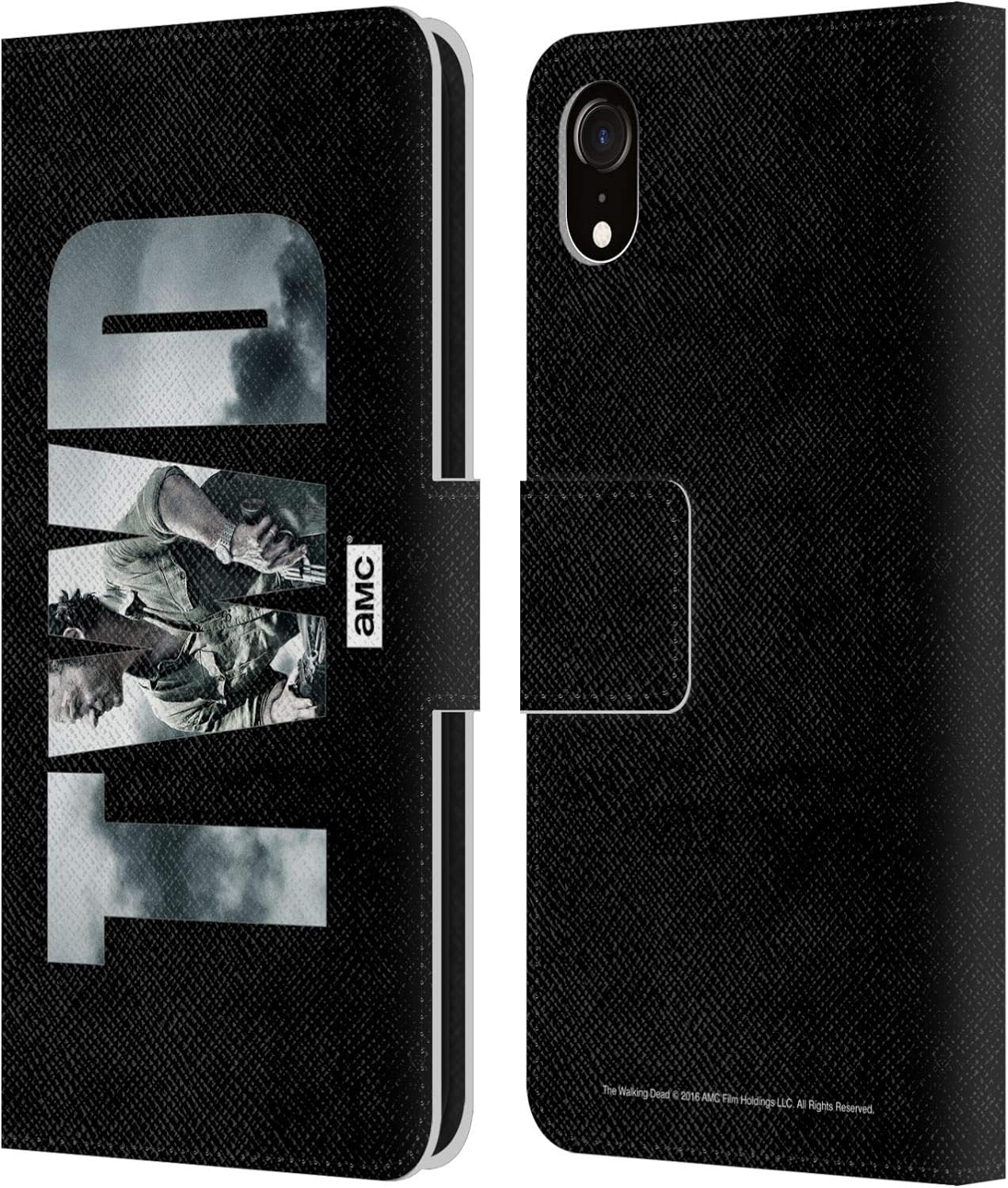 Head Case Designs Officially Licensed AMC The Walking Dead Landscape Logo Leather Wallet Case Compatible with Apple iPhone XR