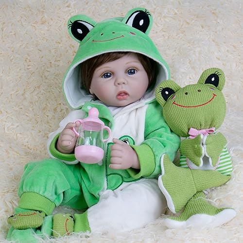 Miniatura 6 de Muñecas Reborn Baby – Muñecas realistas de recién nacido de 22 pulgadas, cuerpo de tela suave, completo con ropa y accesorios de juguetes, juego de