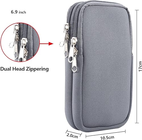 Miniatura 2 de Soporte de clip para cinturón de teléfono celular para hombre, funda de nailon multiusos con correa para el hombro y tarjetero, bolso para cinturón