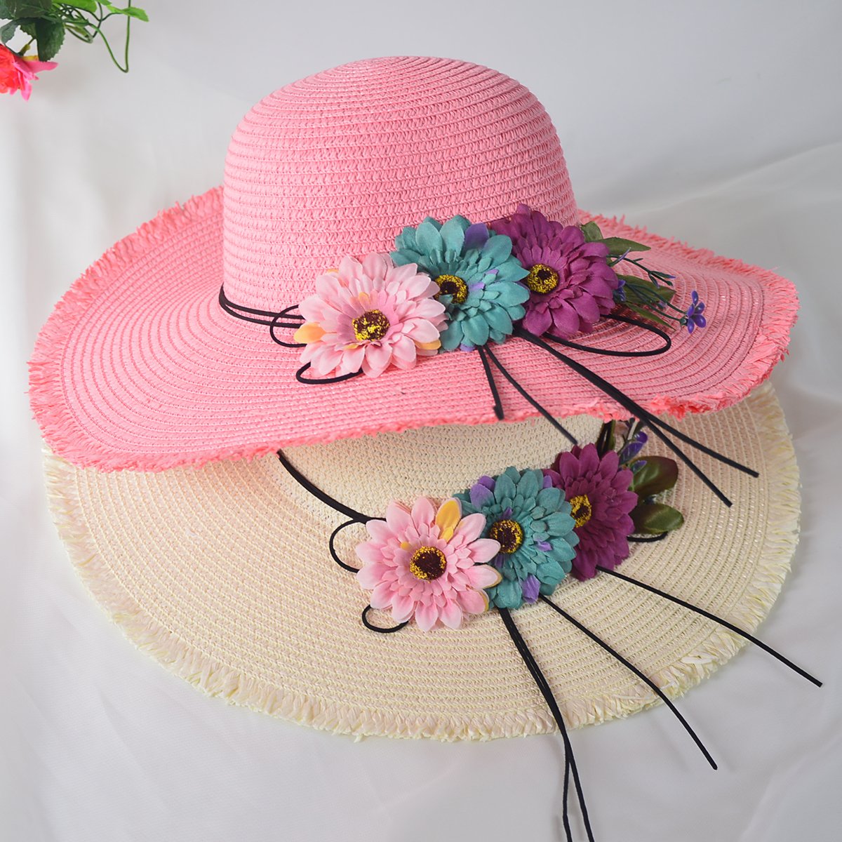 Chapeau Cloche Femme Pliable Imprimé Chèvre - Chapeau De Soleil Plage Golf Pêche - Unisexe Noir Taille Unique