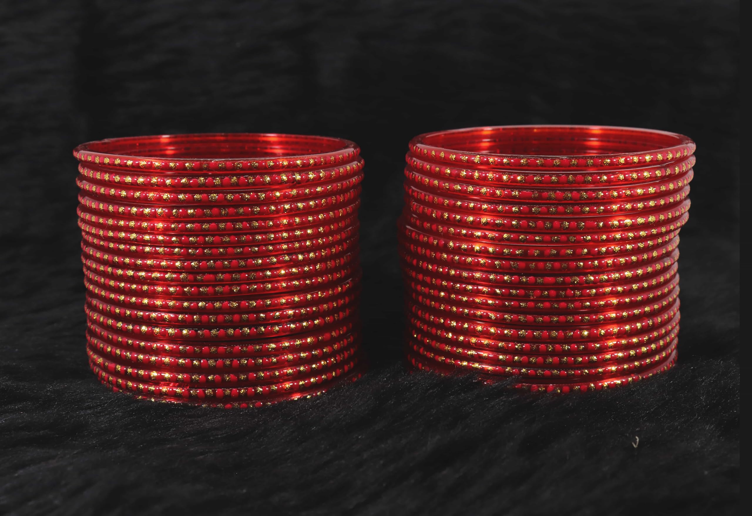 LAVAZZA Stylish Glass Chudi Set For Women and Girls Kaanch ki Choodiyan | Bangle For Girls | Designer Glass Bangles | Fancy Glass Bangles Maroon Bangles | Stone Bangles For Women- (LCD-Red-2.8)