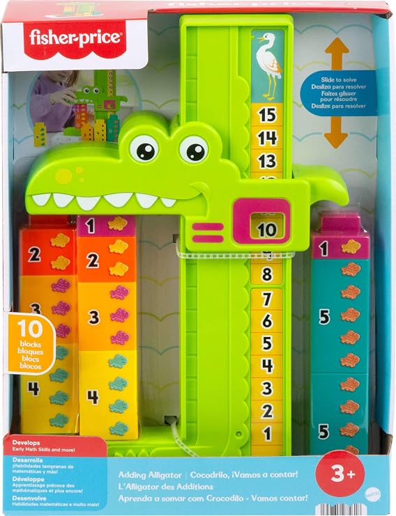 Fisher-Price Matematikçi Timsah Fisher-Price Matematikçi Timsah, okul öncesi çağdaki çocuklar için eğitici oyuncak ve üst üste dizilebilir 10 blok JCT13