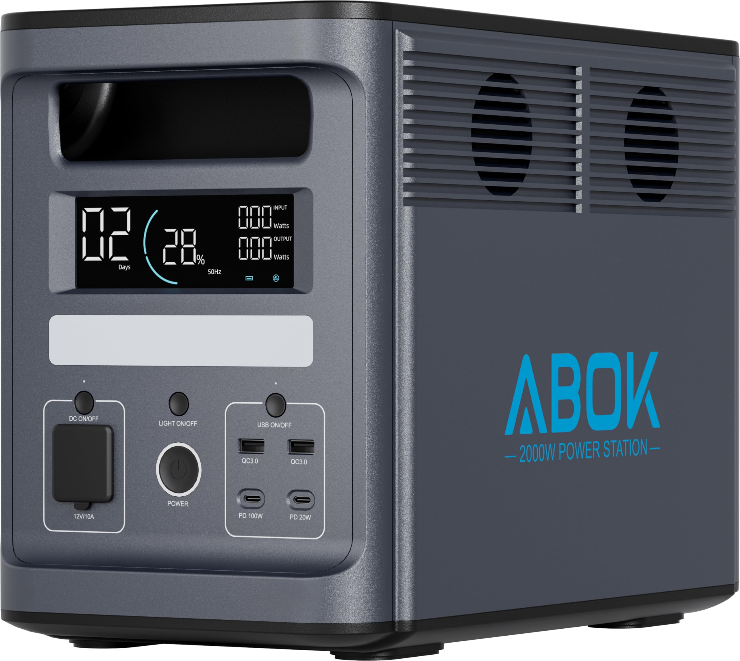 1536Wh ABOK Ark2000 Portable Power Station LiFePO4 Battery Expandable to 4 6kWh 1 3 Hrs 0-100 Hypercharging UPS