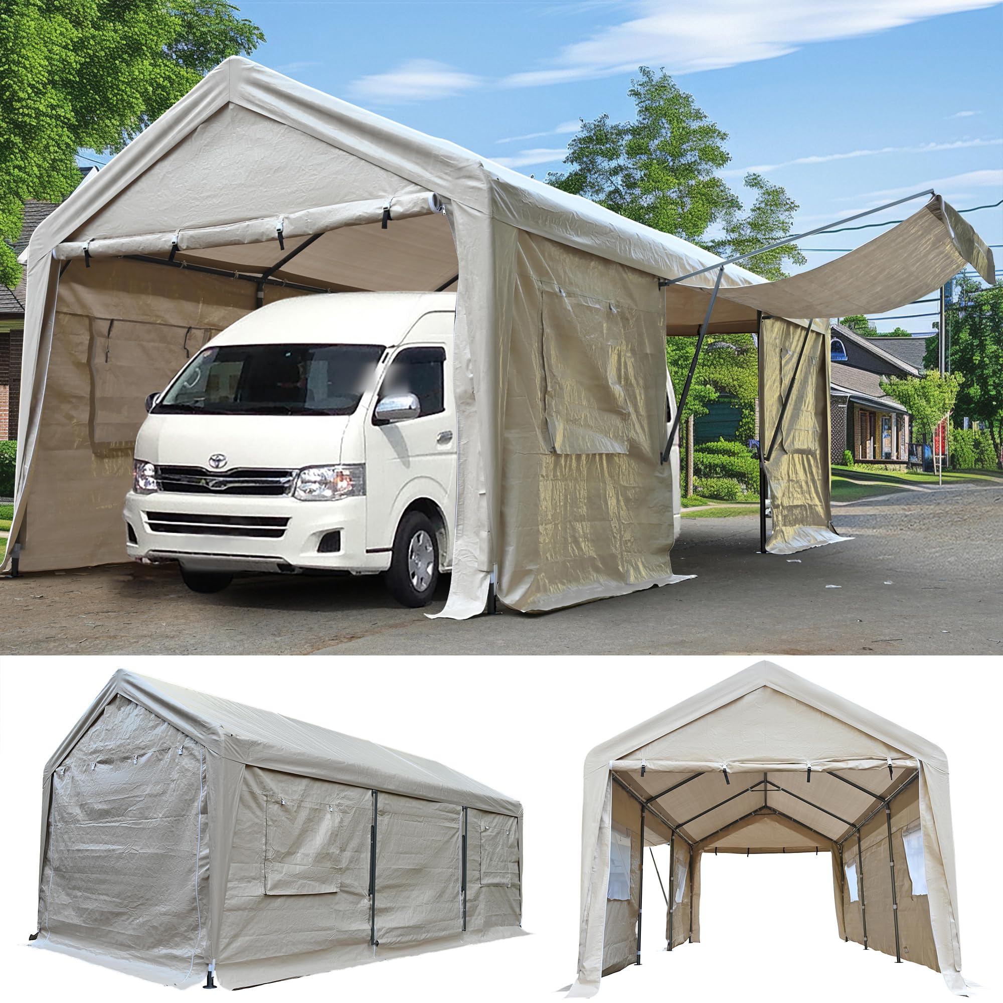 Amazon.co.jp: OSLEEP 車庫テント 大型 防水 ガレージテント 幅3×奥行6
