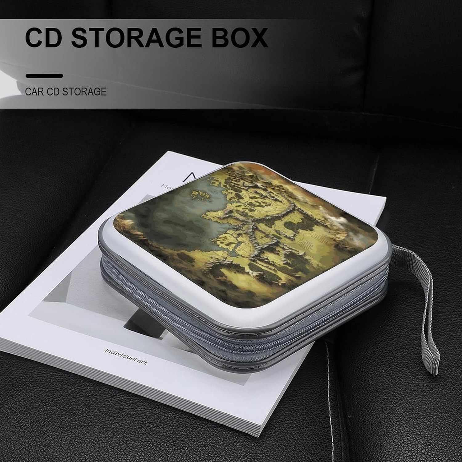 Middle Earth Map DVD Case, 40 Capacity CD Case Holder with Zippers, Portable CD Holder Hard Plastic Disc Cases Personalized DVD Wallet Organizer for Car Home Travel image 5