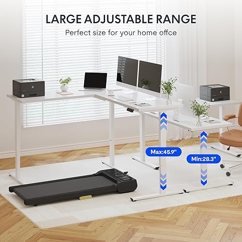 Miniatura 36 de FLEXISPOT Escritorio de esquina profesional con motor dual en forma de L, escritorio eléctrico de pie, escritorio de pie con altura ajustable, mesa