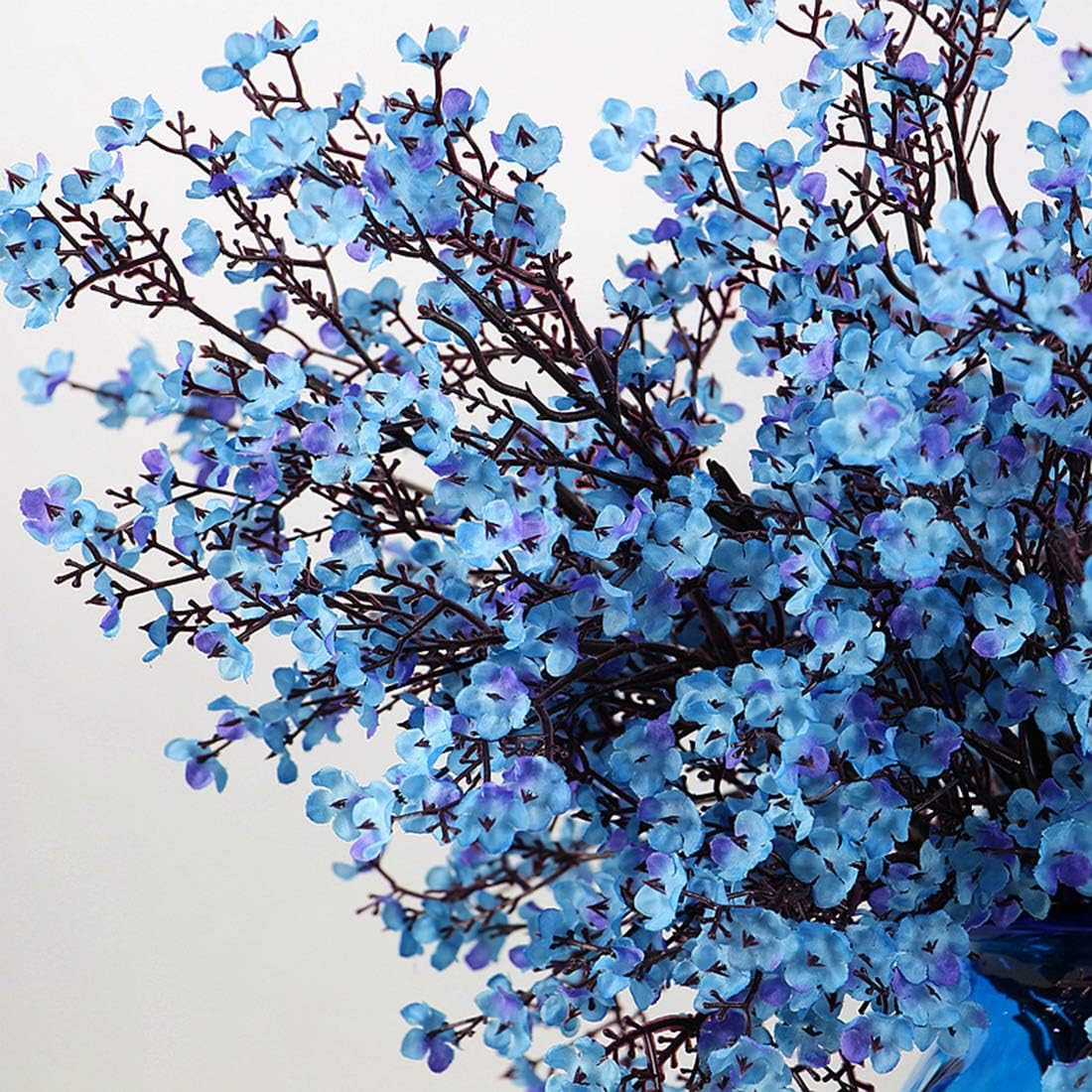 JAKY-Global Babys Breath Gypsophila Artificial Flowers 6 Bundle European Fake Silk Plants Decor Wedding Party Decoration Bouquets Real Touch DIY Home Garden(Blue) - Image 4