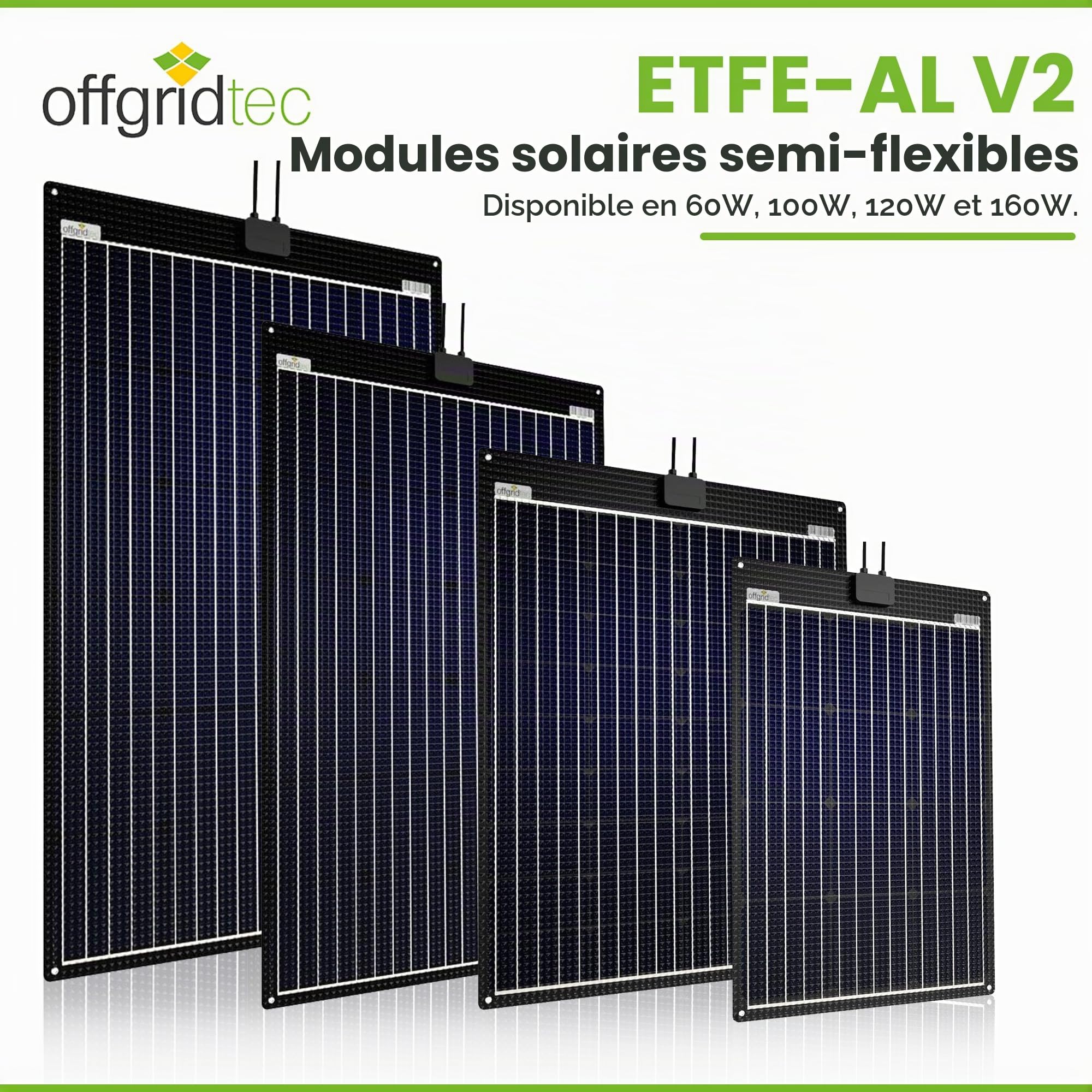 Offgridtec ETFE-AL Panneau solaire semi-flexible 18 V 120 W V2