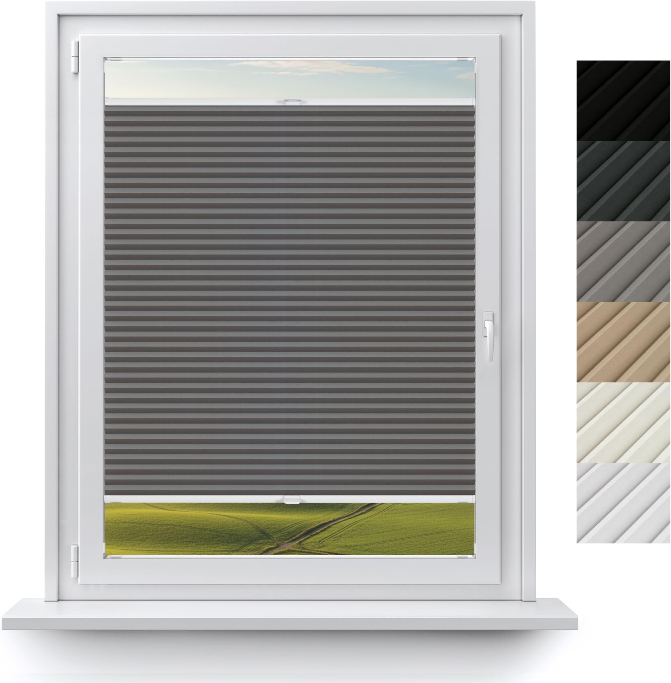 Concept Blinds Customised Blackout Blinds – Innovative Adhesive Installation within Window Frame - Blackout Material - Window Sizes W 30-170cm x H 20-240cm