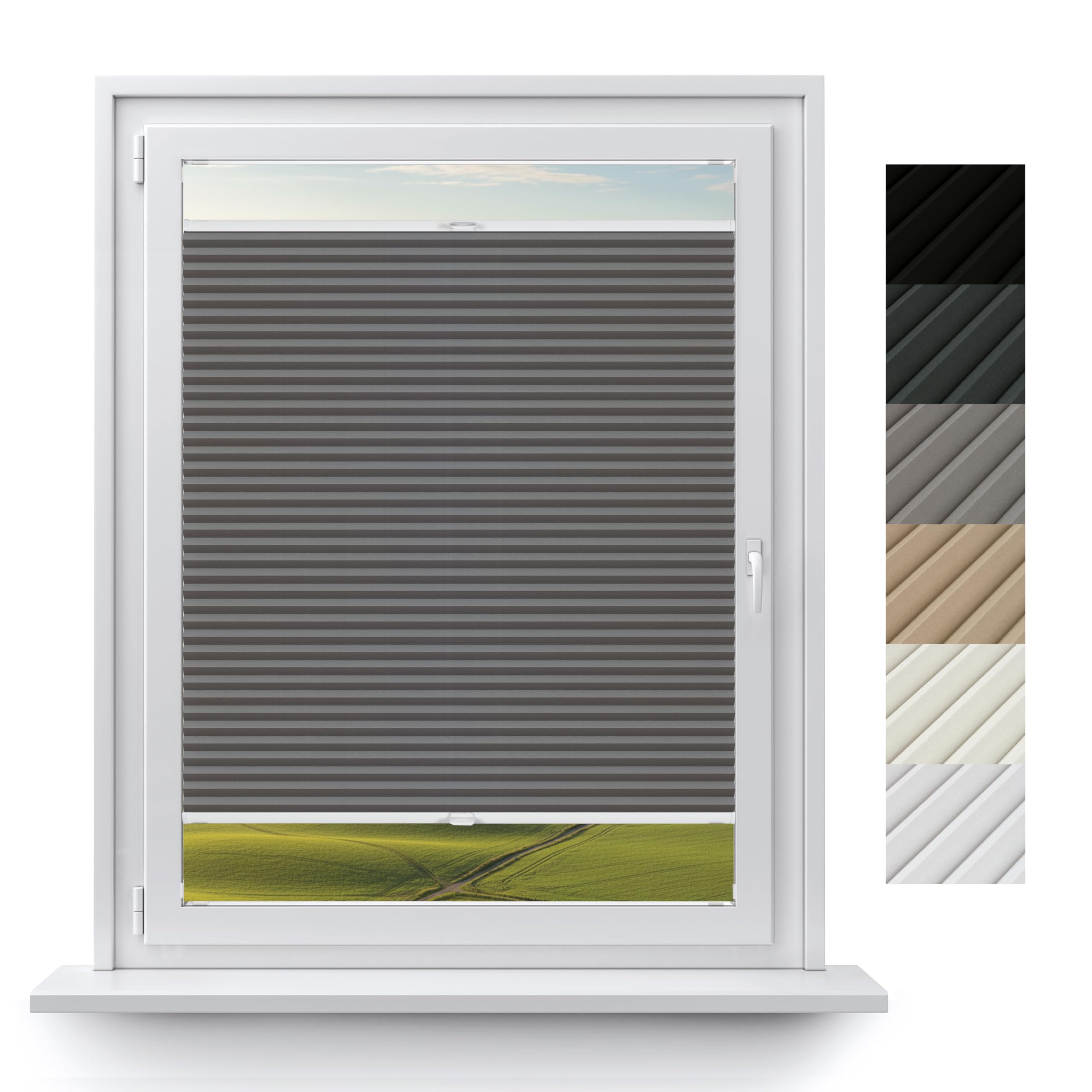 Concept Blinds Customised Blackout Blinds – Innovative Adhesive Installation within Window Frame - Blackout Material - Window Sizes W 30-170cm x H 20-240cm