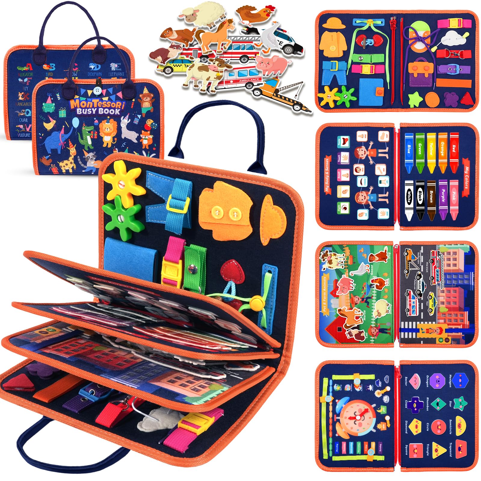 ZOOI Busy Board Montessori Toys for 1 Year Old, Busy Book for 1 2 3 4 Year Old, Toddler Toys, Baby Toy, Gifts for 1 2 3 Year Old Girl Boy, Christmas Stocking Fillers Kids